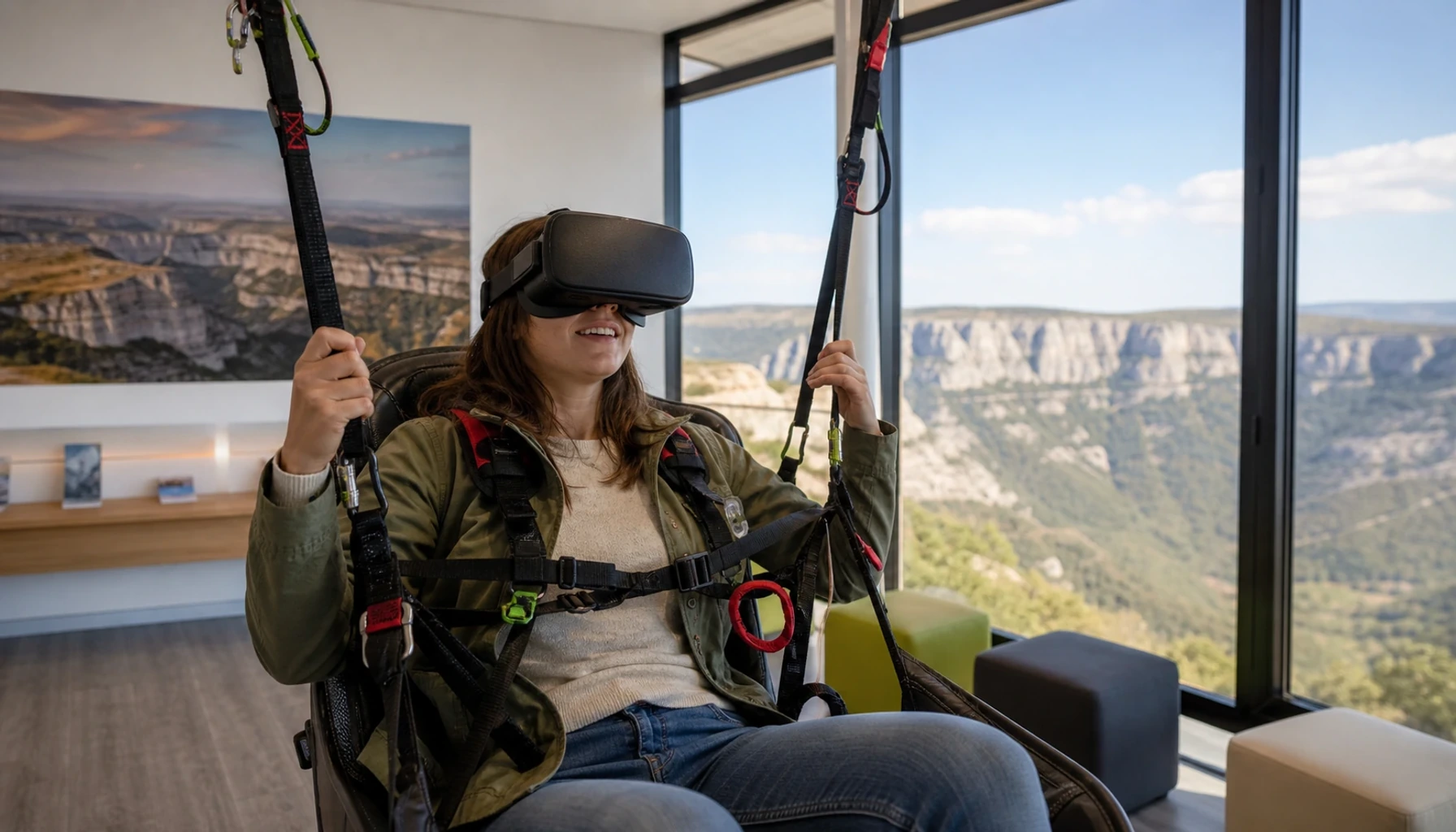 Visuel editorial lie a Parapente en réalité virtuelle à Millau: une nouvelle porte d'entrée sur les Grands Causses, rubrique Voyage pour Lagazelledessables