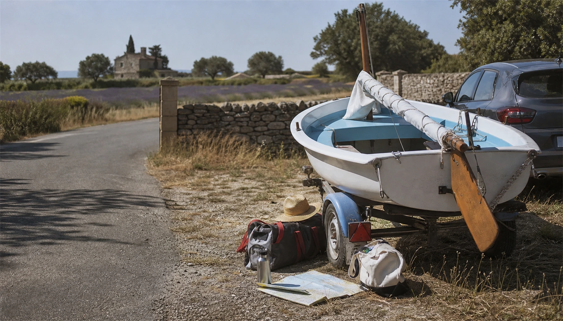 Visuel éditorial photoréaliste sur Provence sans itinéraire fixe: réussir un voyage que l’on n’avait pas prévu, rubrique Voyage pour Lagazelledessabl...